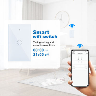 Standaard Stofdichte en Waterdichte 1gang Witte Zwarte Wifi de aanrakingsschakelaar van de V.S. voor Smart Homeautomatisering